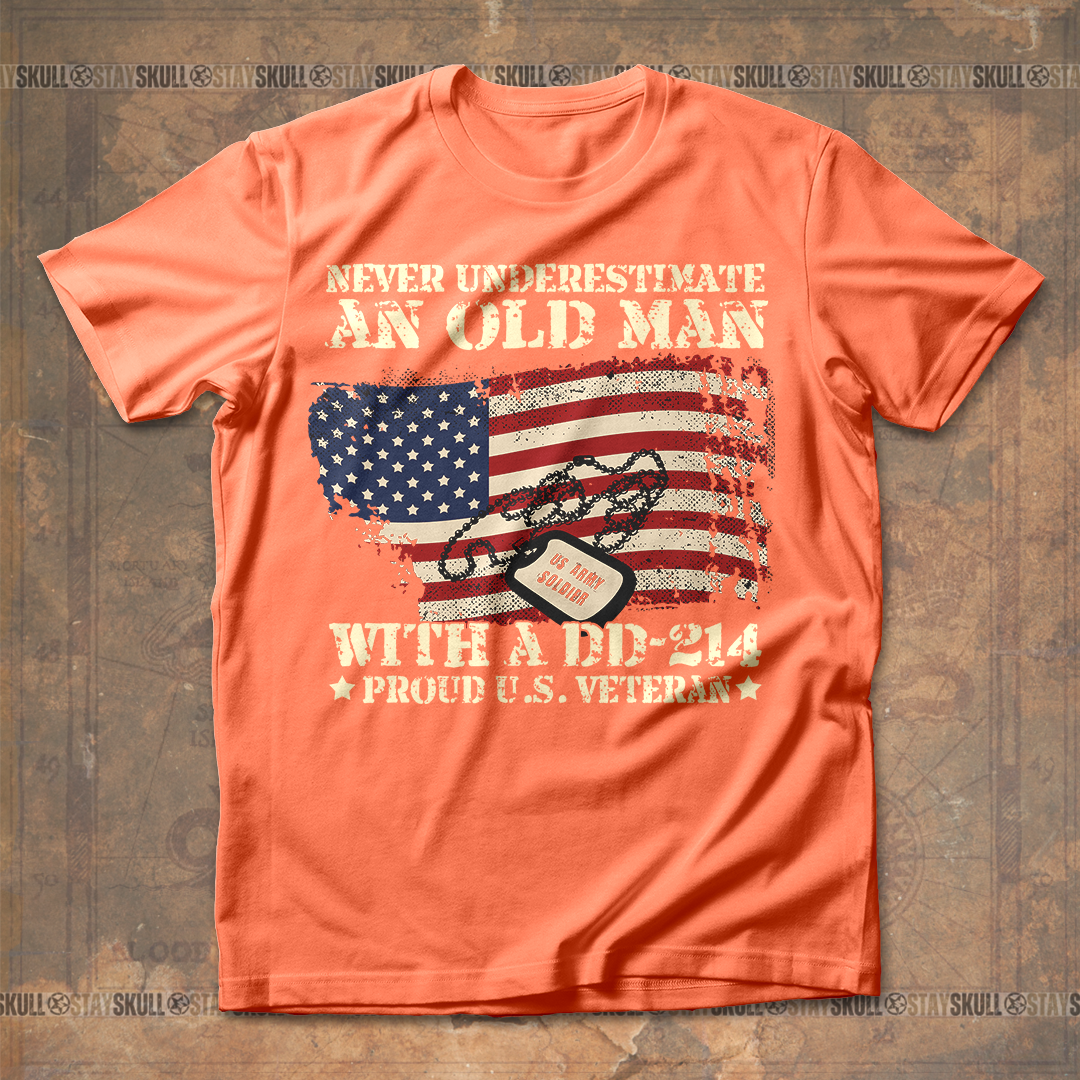 Never Underestimate An Old Man With Add-214 T shirt