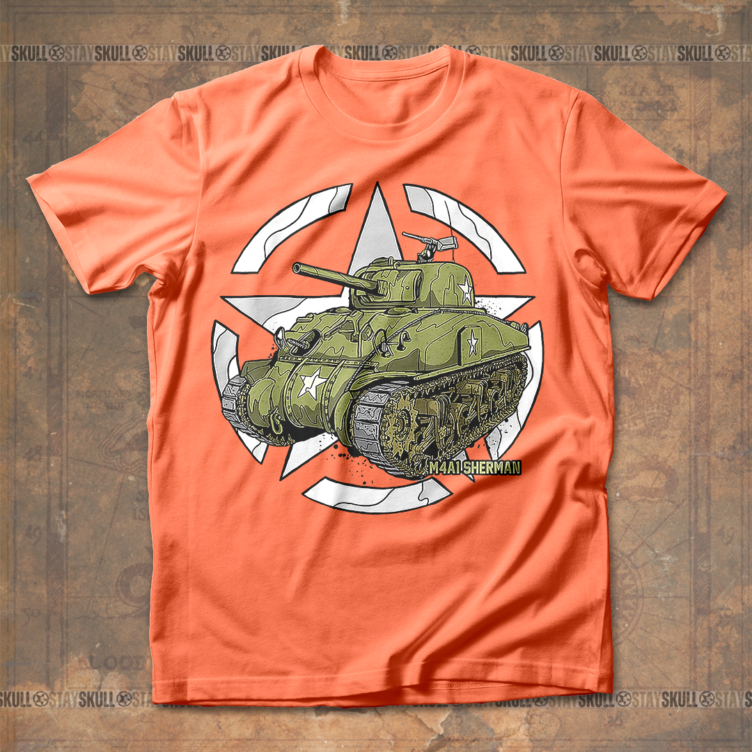 Sherman M4A1 WWII Army Tank T-Shirt