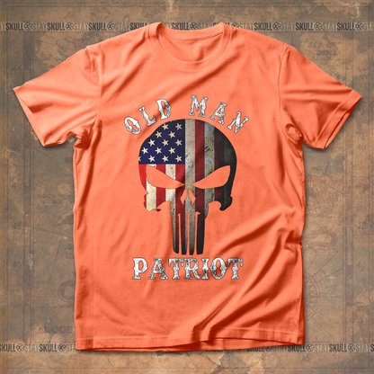 Old Man Patriot Vintage Skull T shirt