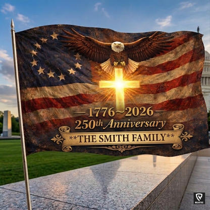 250th Anniversary American Flag – Custom Family Name Patriotic Flag