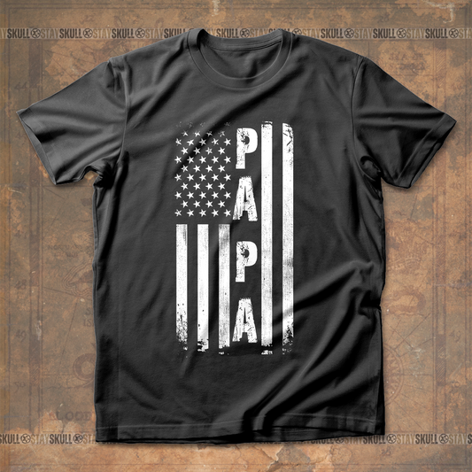 Papa Us Flag T Shirt
