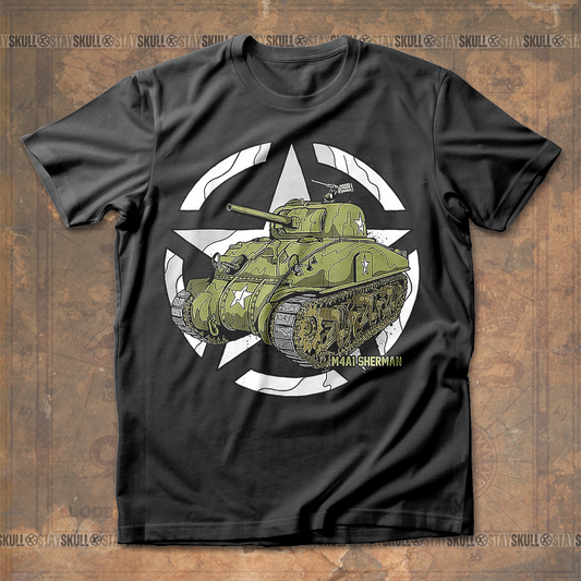 Sherman M4A1 WWII Army Tank T-Shirt