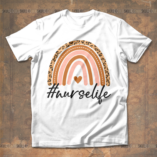Nurse Life Boho Rainbow T shirt