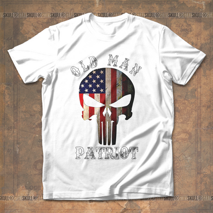 Old Man Patriot Vintage Skull T shirt