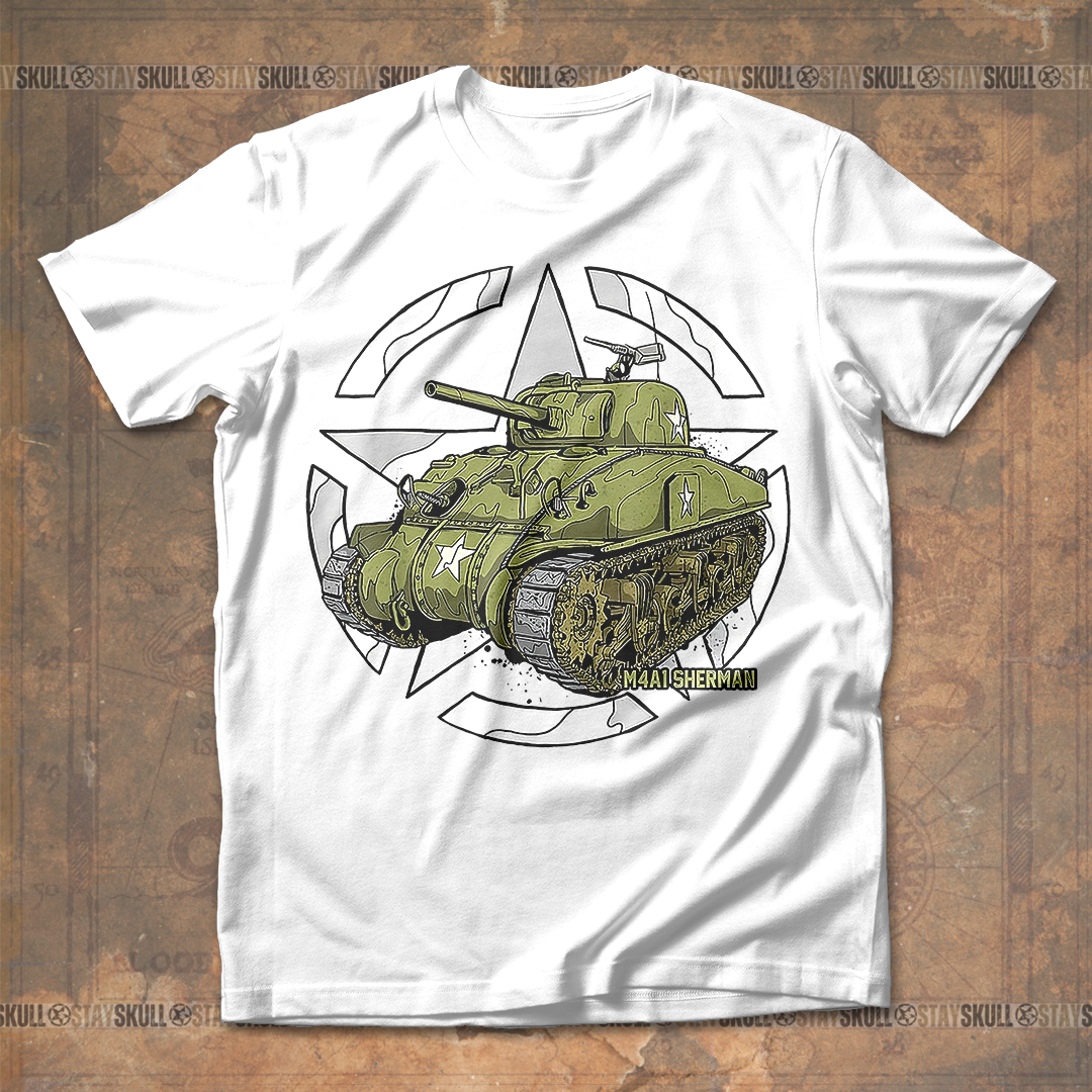 Sherman M4A1 WWII Army Tank T-Shirt