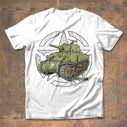 Sherman M4A1 WWII Army Tank T-Shirt