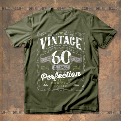 60th Birthday Vintage Aged To Perfection Vintage 1963 Original Parts T shirt