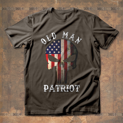 Old Man Patriot Vintage Skull T shirt