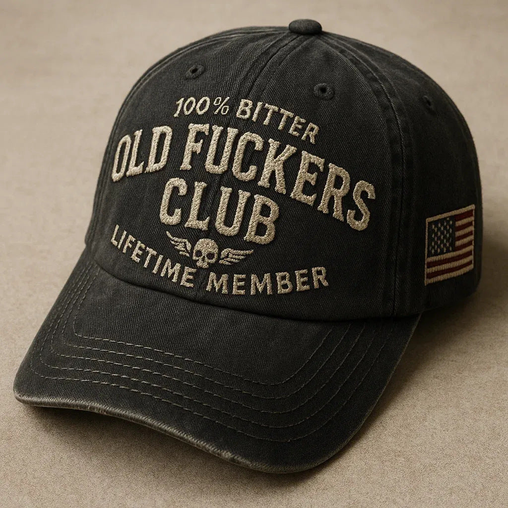Vintage Pure Cotton Embroidered Baseball Cap From The Old Guys Club