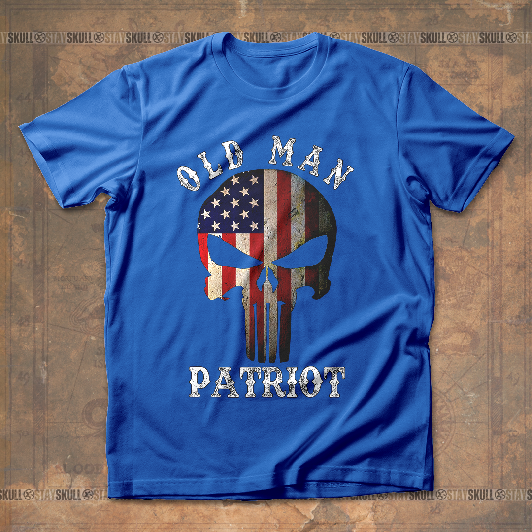 Old Man Patriot Vintage Skull T shirt