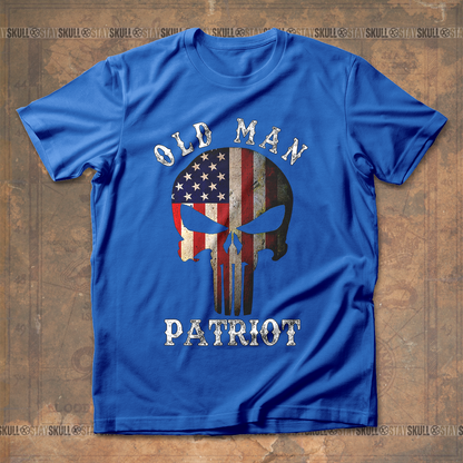 Old Man Patriot Vintage Skull T shirt