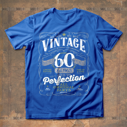 60th Birthday Vintage Aged To Perfection Vintage 1963 Original Parts T shirt