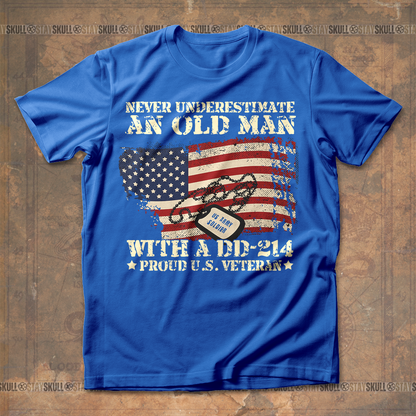 Never Underestimate An Old Man With Add-214 T shirt