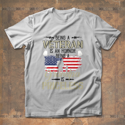 Being A Veteran Is An Honor Being A Grandpa Is Priceless T shirt