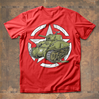 Sherman M4A1 WWII Army Tank T-Shirt