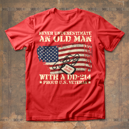 Never Underestimate An Old Man With Add-214 T shirt
