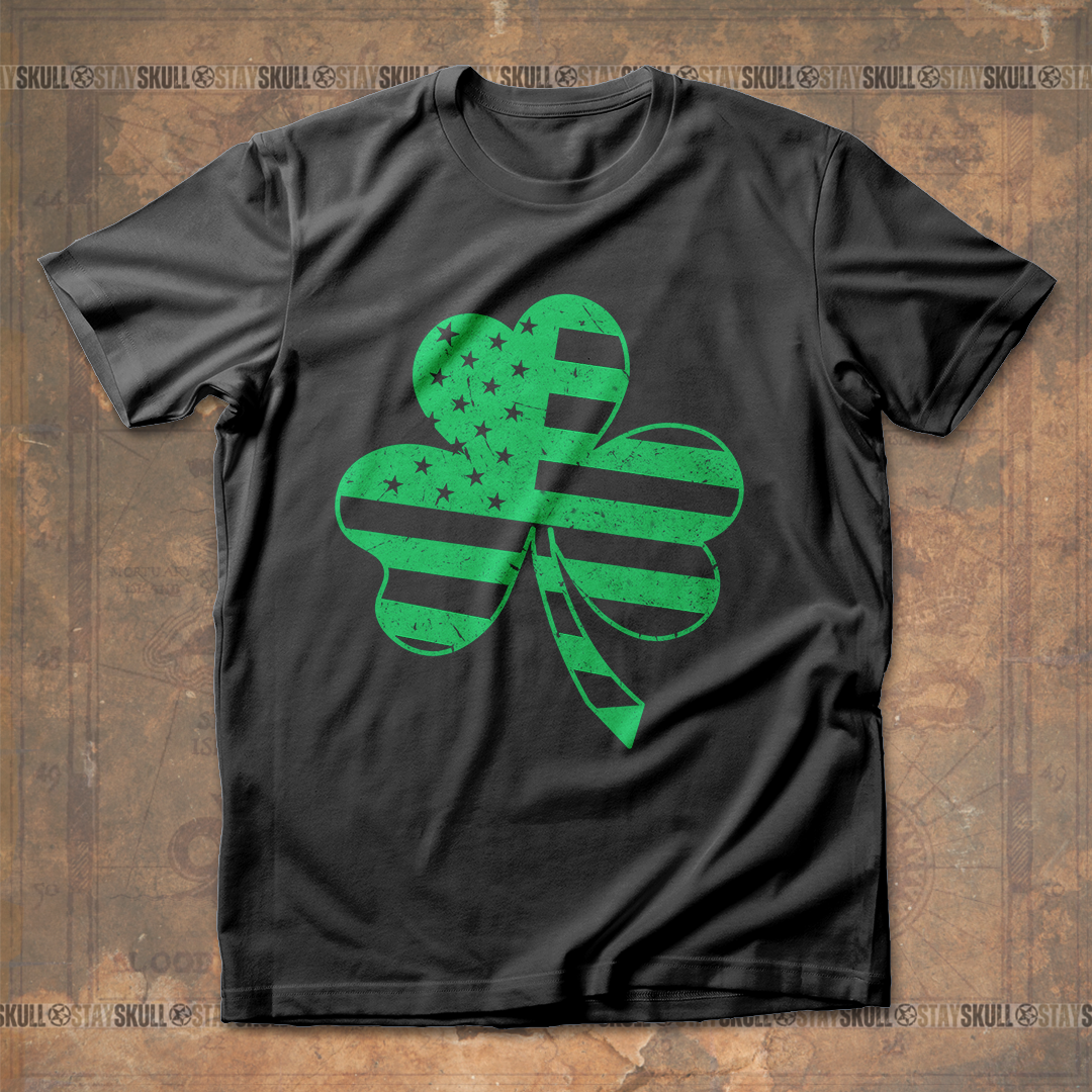 American Flag Shamrock St. Patrick's Day T-Shirt