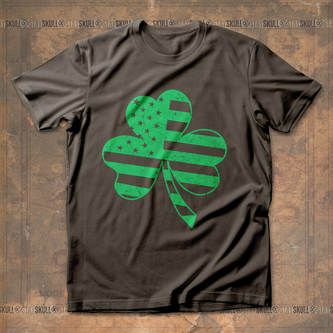 American Flag Shamrock St. Patrick's Day T-Shirt