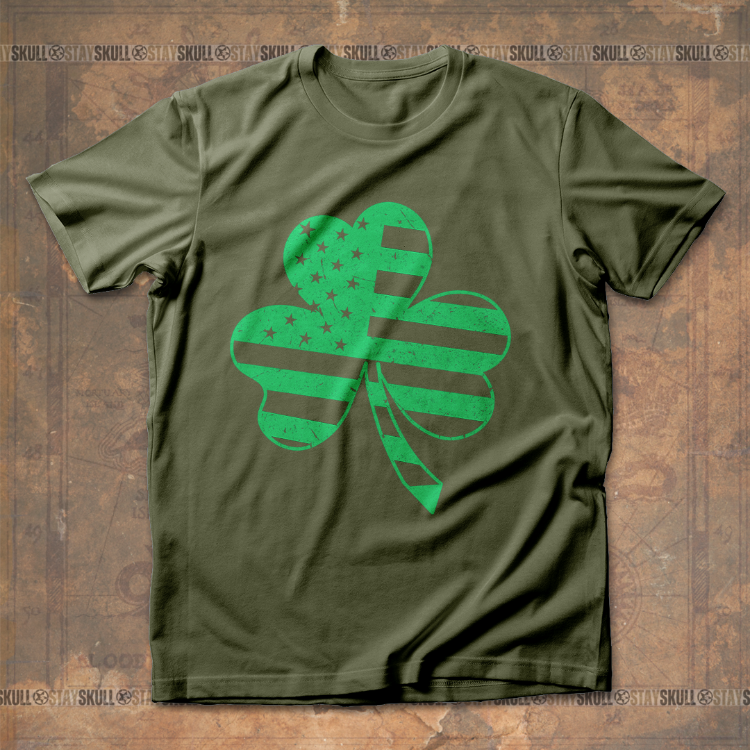 American Flag Shamrock St. Patrick's Day T-Shirt