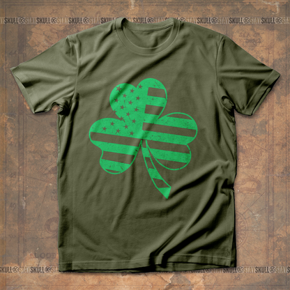 American Flag Shamrock St. Patrick's Day T-Shirt
