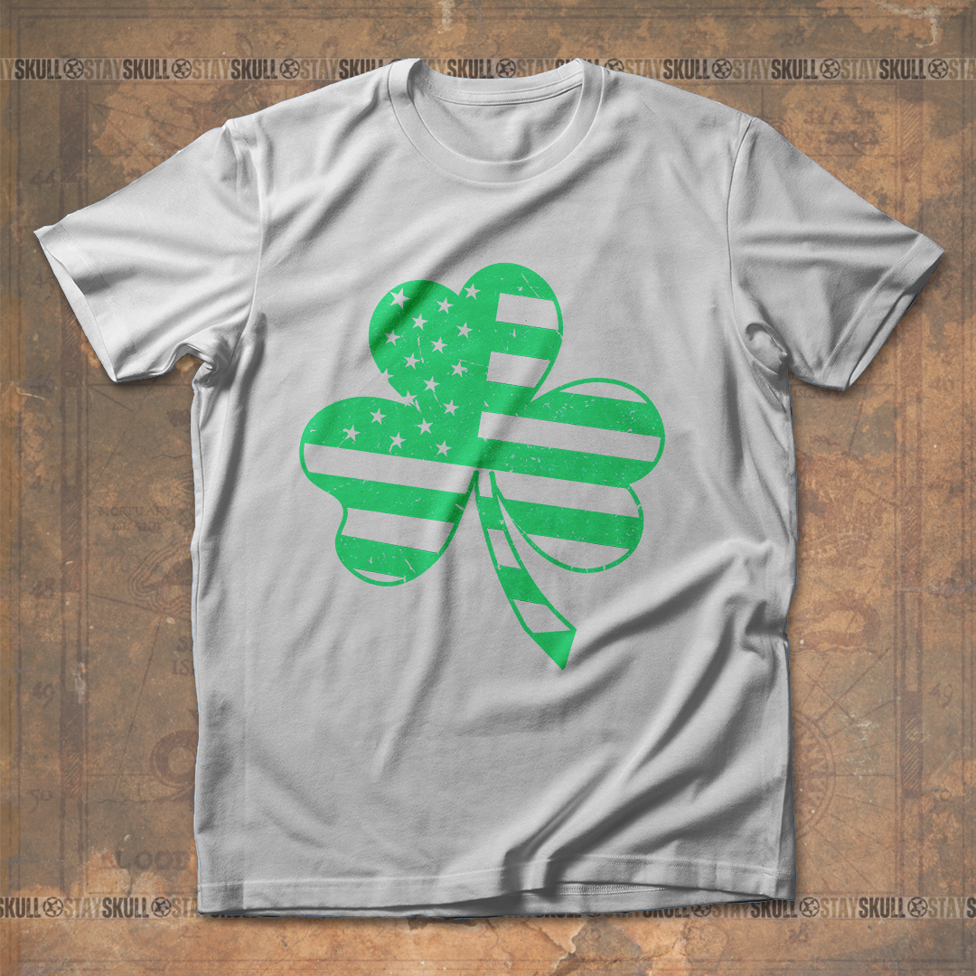 American Flag Shamrock St. Patrick's Day T-Shirt